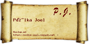 Pálka Joel névjegykártya